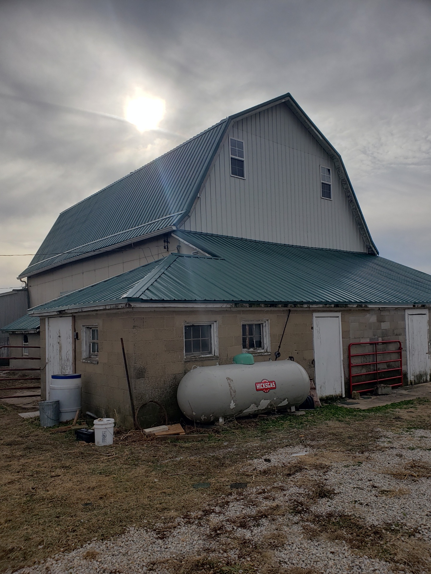 Barn with new roof